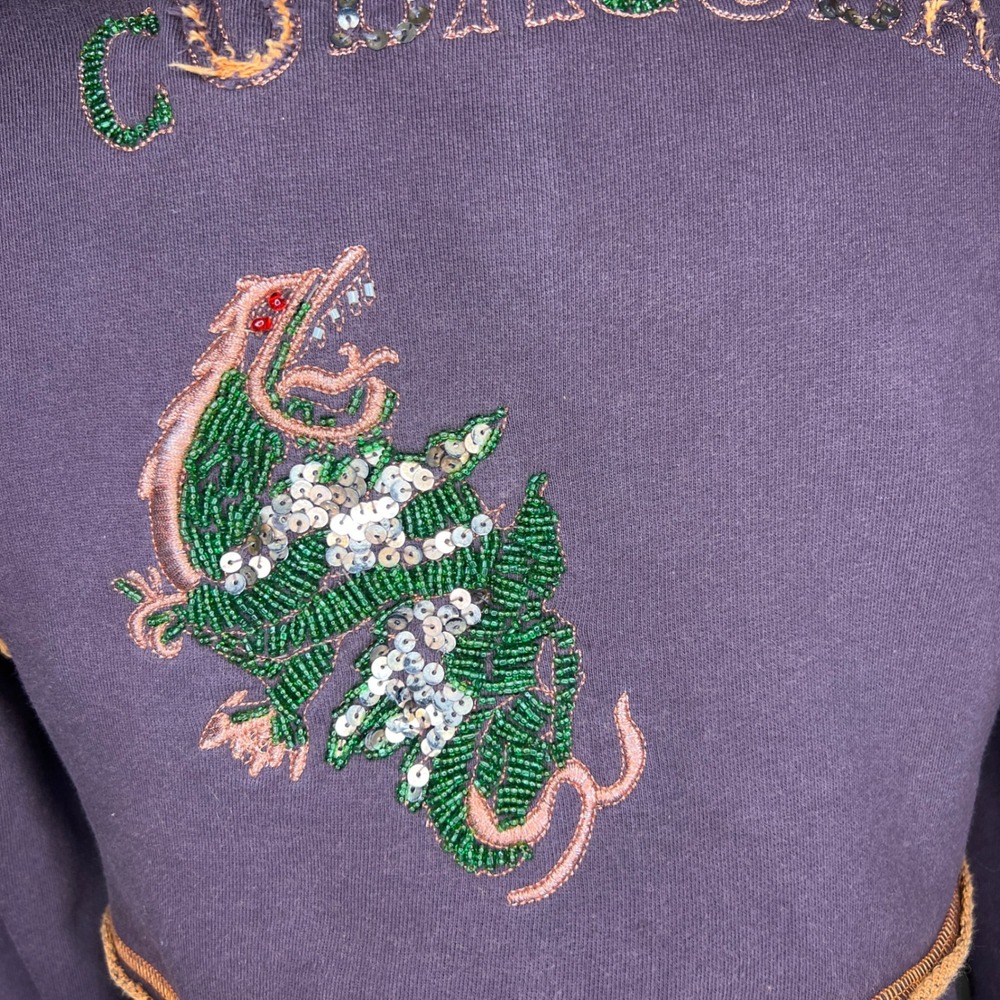 CUBA CUBA Hand Finished Dragon Sequin
Patchwork Deconstructed Blazer Y2K Jacket - Picture 9 of 12